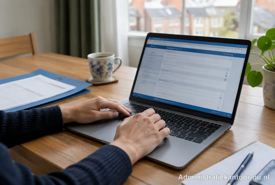 Belastingaangifte invullen op een laptop